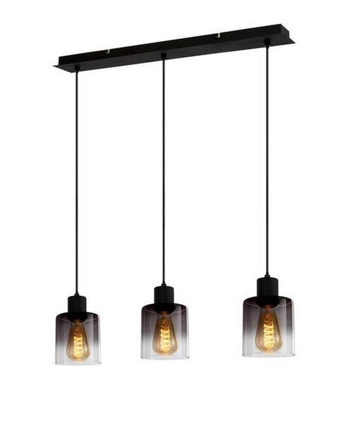 Hängeleuchte Medina H: 120 Cm 3-Flammig Mit Rauchglas - Multicolor, ROMANTIK / LANDHAUS, Glas/Metall (62/12/120cm) - James Wood