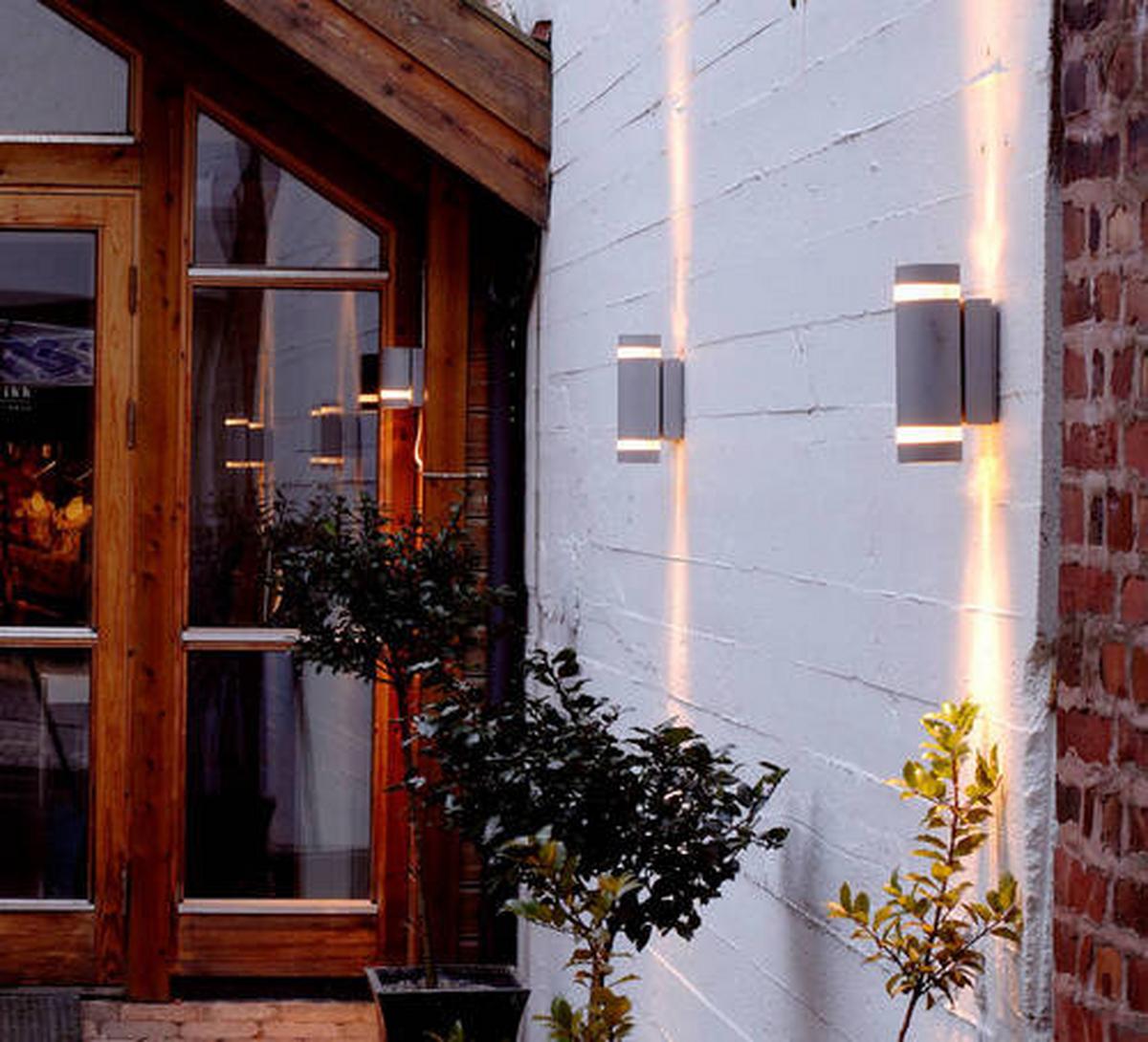 Außenwandleuchte Focus 35w Glas Aluminium, Wandmontage - Klar/Anthrazit, Design, Glas/Metall (11/23,5/10,9cm)