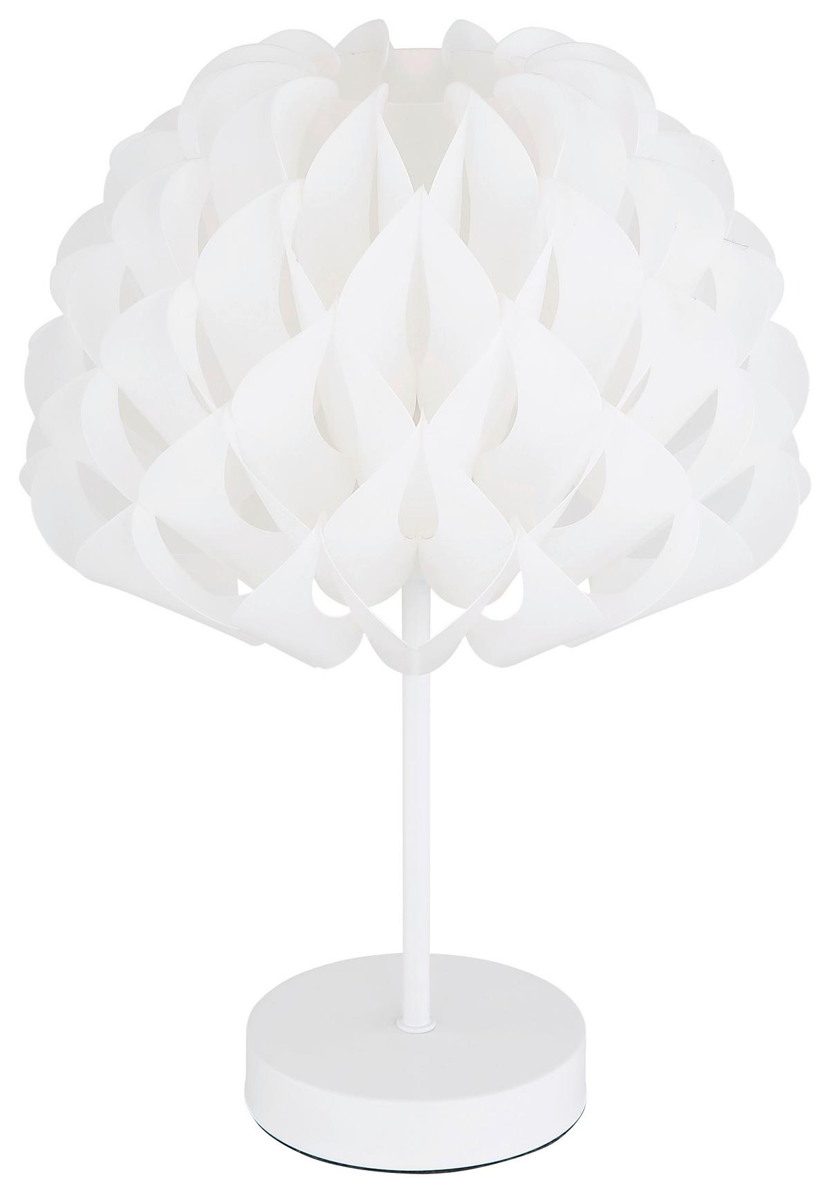 Tischlampe Irene Weiß Mit Schalter - Weiß, Basics, Kunststoff/Metall (25/35cm) - Globo