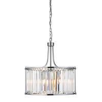 Kristall-Hängeleuchte Victoria 8295-5cc - Chromfarben, Design, Glas/Metall (49/150cm)
