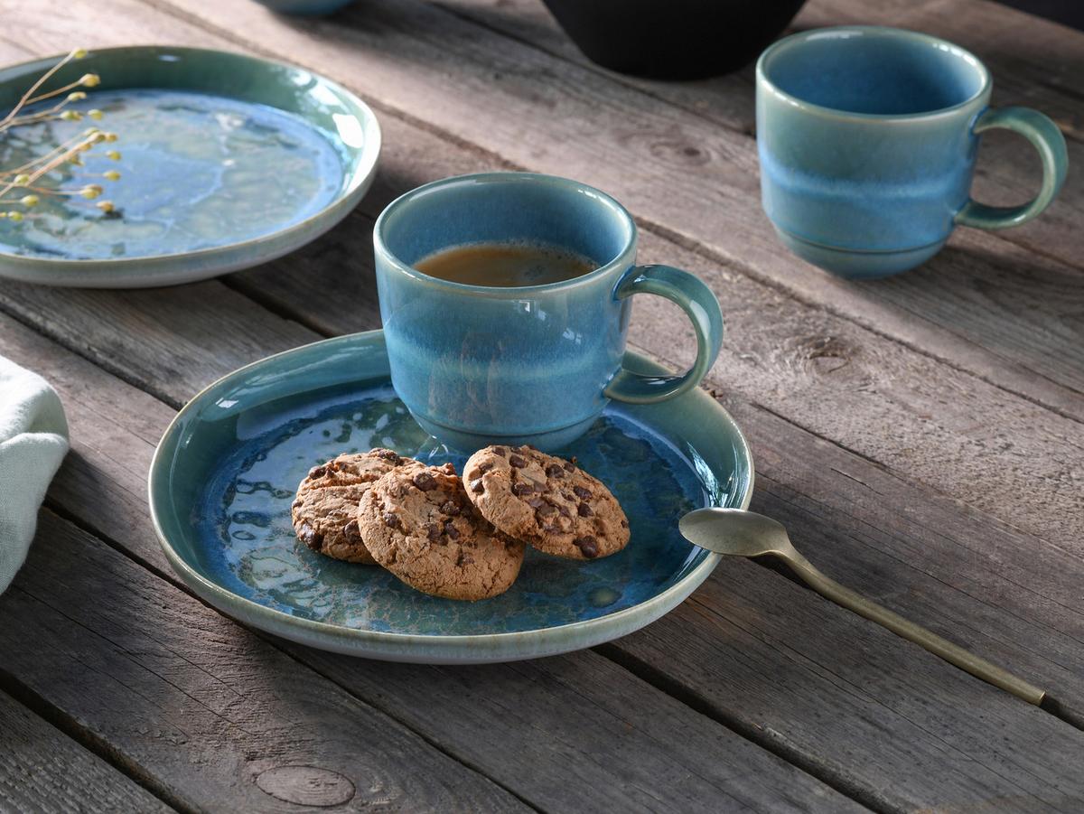 Kaffeebecher Steinzeug 370 ml 4 Stk. Blau/Grün YUKi - Blau/Grün, Basics, Keramik (16/9/10cm) - Creatable