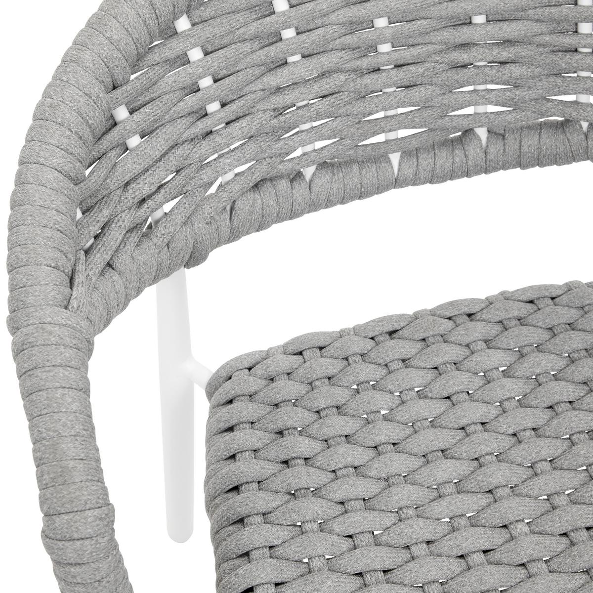 Zahradní židle ANTONIA šedá - šedá/bílá, Moderní, kov/textil (58/76/59cm) - Bessagi Garden