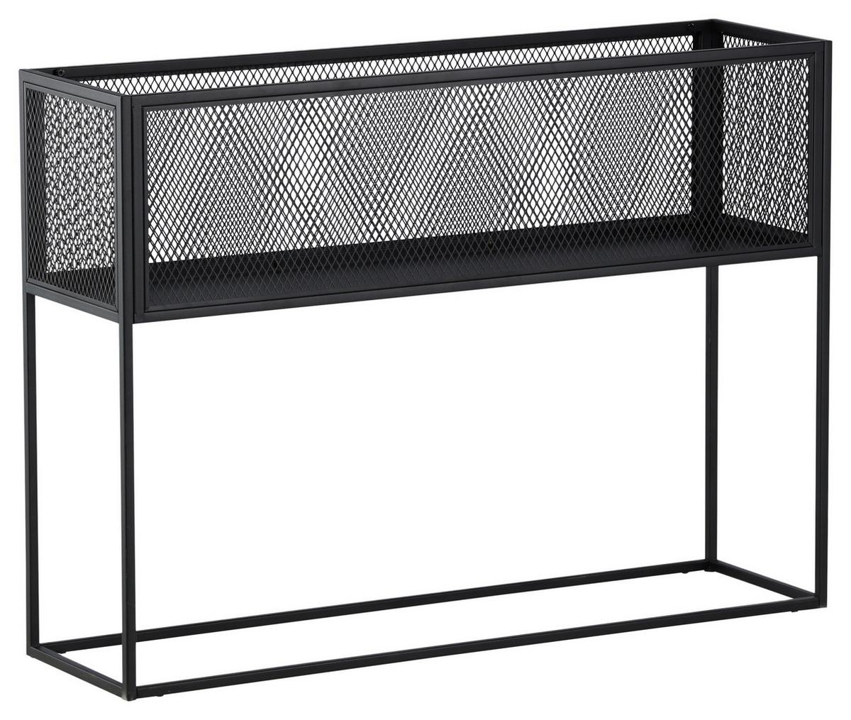 Bücherwand Netz - Schwarz, Design, Metall (110/80/30cm) - Livetastic