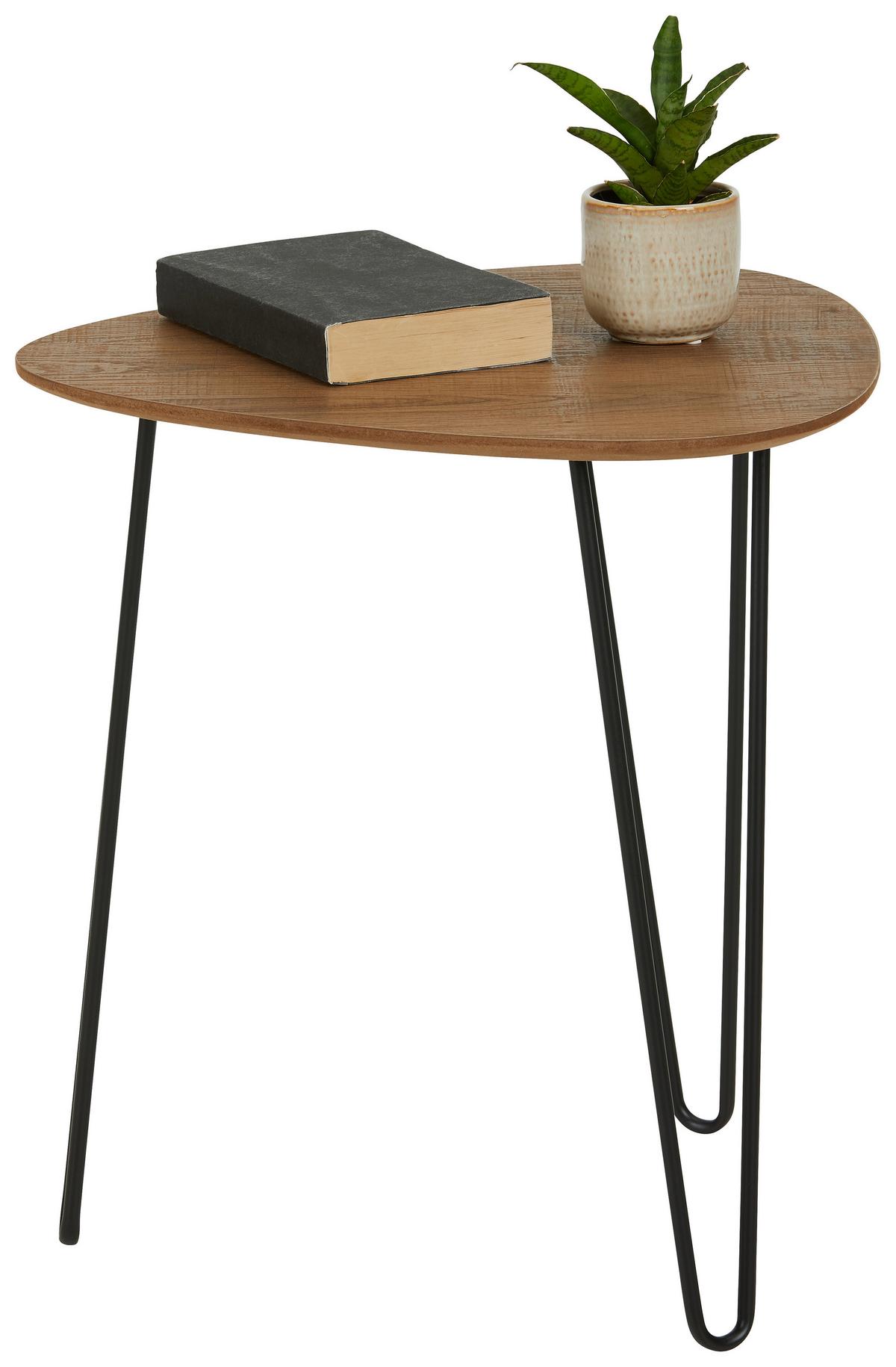 ODKLÁDACÍ STOLEK BOLOGNA 2 - černá/barvy dubu, Moderní, kov/kompozitní dřevo (40/40/43cm) - Mömax