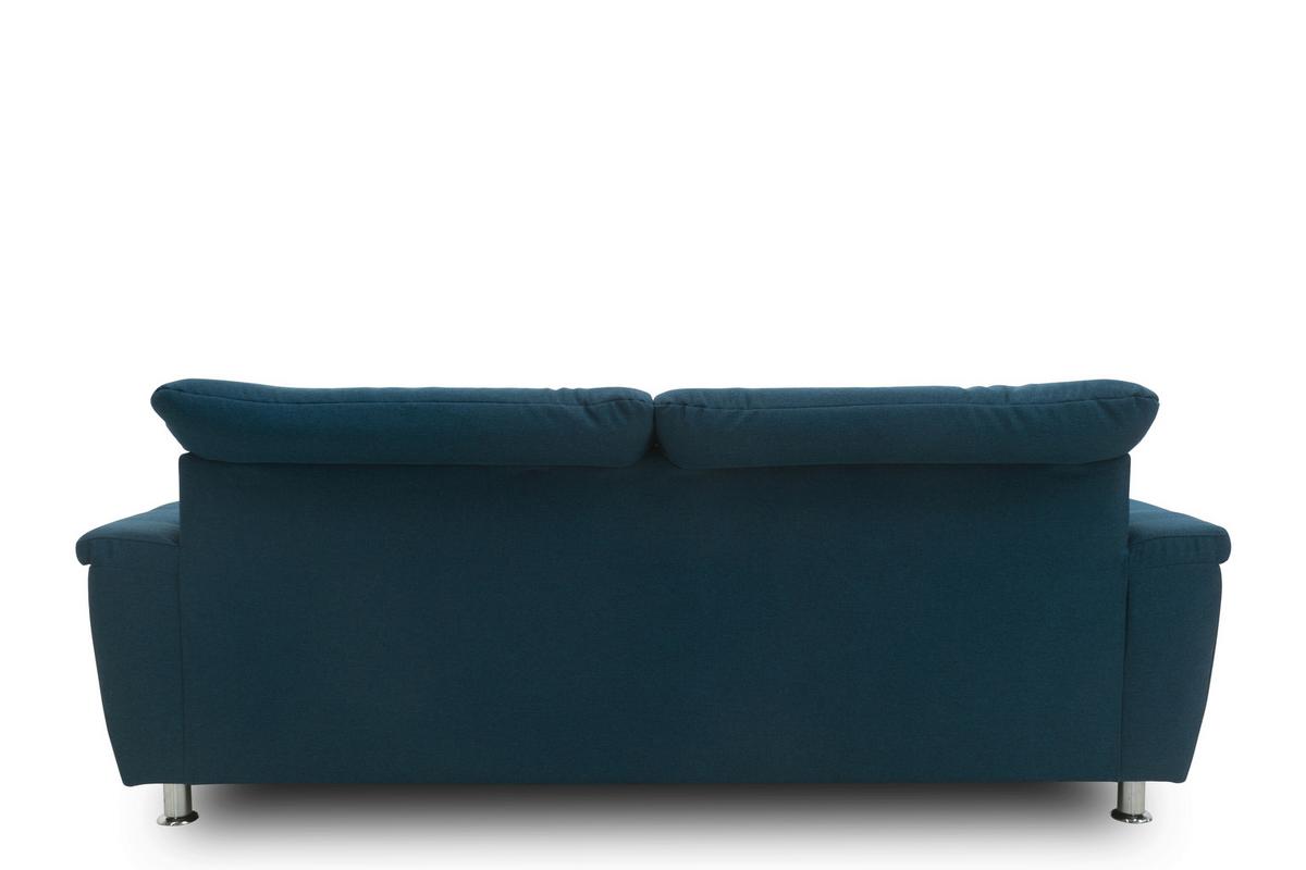 2-sitzer-sofa Mit Kopfteil Verstellbar Franzi Petrol - Chromfarben/Dunkelblau, KONVENTIONELL, Textil (210/81/105cm) - MID.YOU