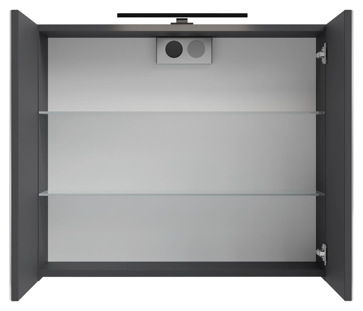 Spiegelschrank Spree Anthrazit B: 70 cm - Anthrazit, MODERN, Glas/Holzwerkstoff (70/60/20cm) - MID.YOU