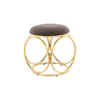 Hocker Whitney 325 Goldfarben/Taupe B: 40 cm - Taupe/Goldfarben, Design, Textil/Metall (40/49/40cm) - Kayoom