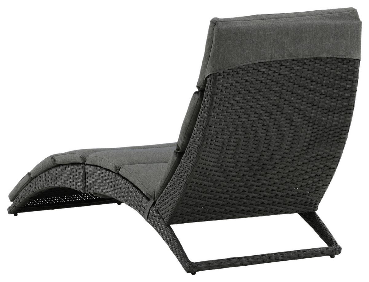 Sonnenliege Archie Kunststoff - Schwarz, KONVENTIONELL, Kunststoff (64/84/158cm) - Gardenson