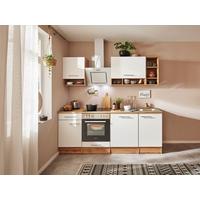 Küchenzeile Mit Geräten B: 220 Cm Eichefarben/weiß - Eichefarben/Weiß, MODERN, Holzwerkstoff (220cm) - Respekta