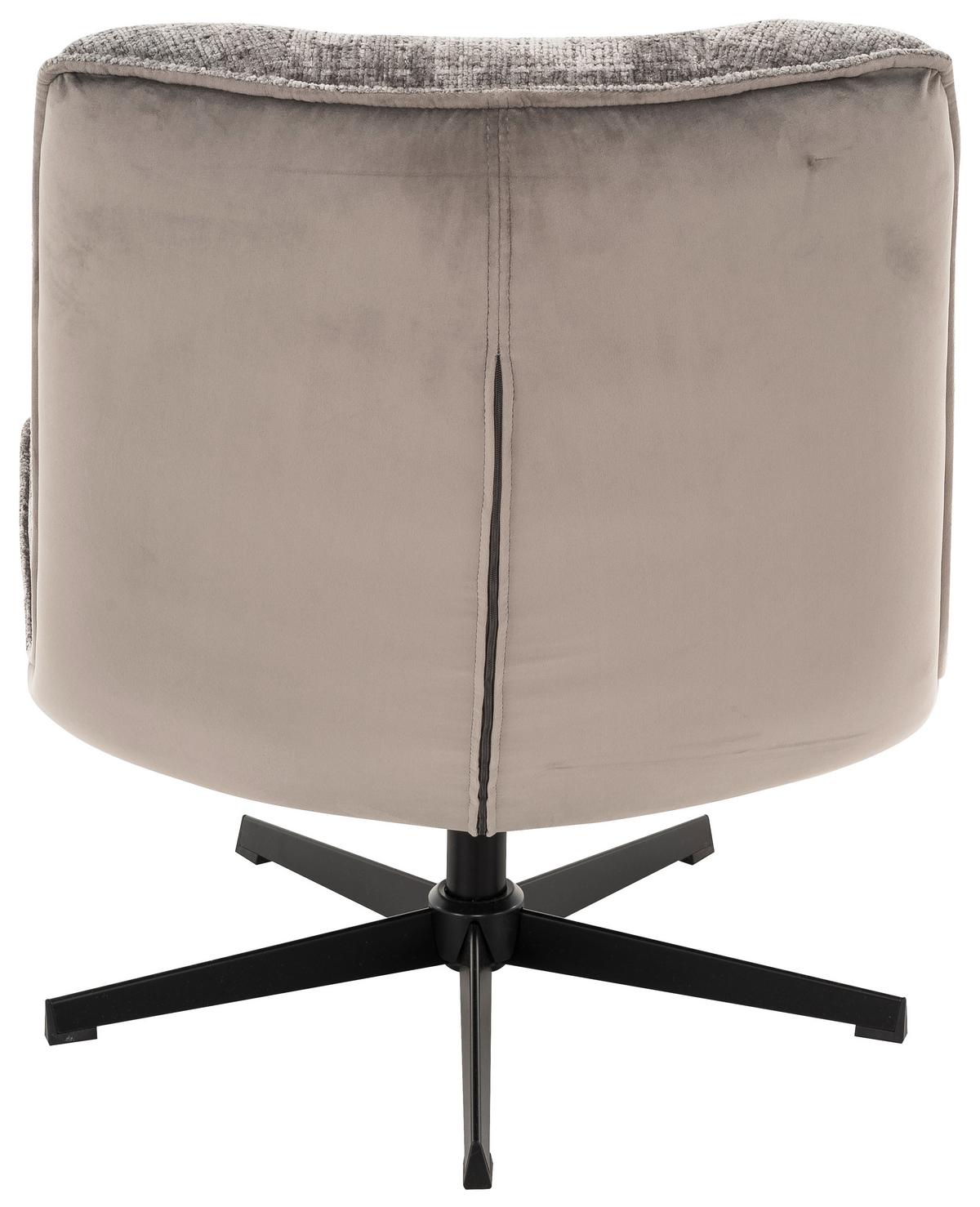 Relaxsessel Sofia Chenille Grau, B: 77 Cm - Schwarz/Grau, MODERN, Textil/Metall (77/88/94cm)