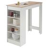 Bartisch Mojito 115x50x103 cm Eiche Dekor/Weiß mit Regal - Eichefarben/Weiß, Design, Holzwerkstoff (115/50/103cm) - MID.YOU