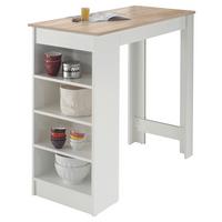 Bartisch Mojito 115x50x103 cm Eiche Dekor/Weiß mit Regal - Eichefarben/Weiß, Design, Holzwerkstoff (115/50/103cm) - MID.YOU