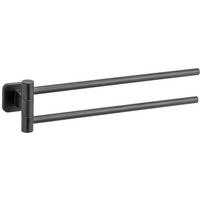 Handtuchhalter Porto Black Schwarz B: 5,5 cm - Schwarz, MODERN, Metall (5,5/9,5/43cm) - Wenko