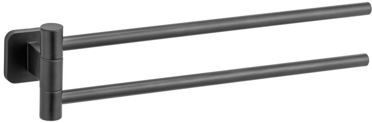 Handtuchhalter Porto Black Schwarz B: 5,5 cm - Schwarz, MODERN, Metall (5,5/9,5/43cm) - Wenko