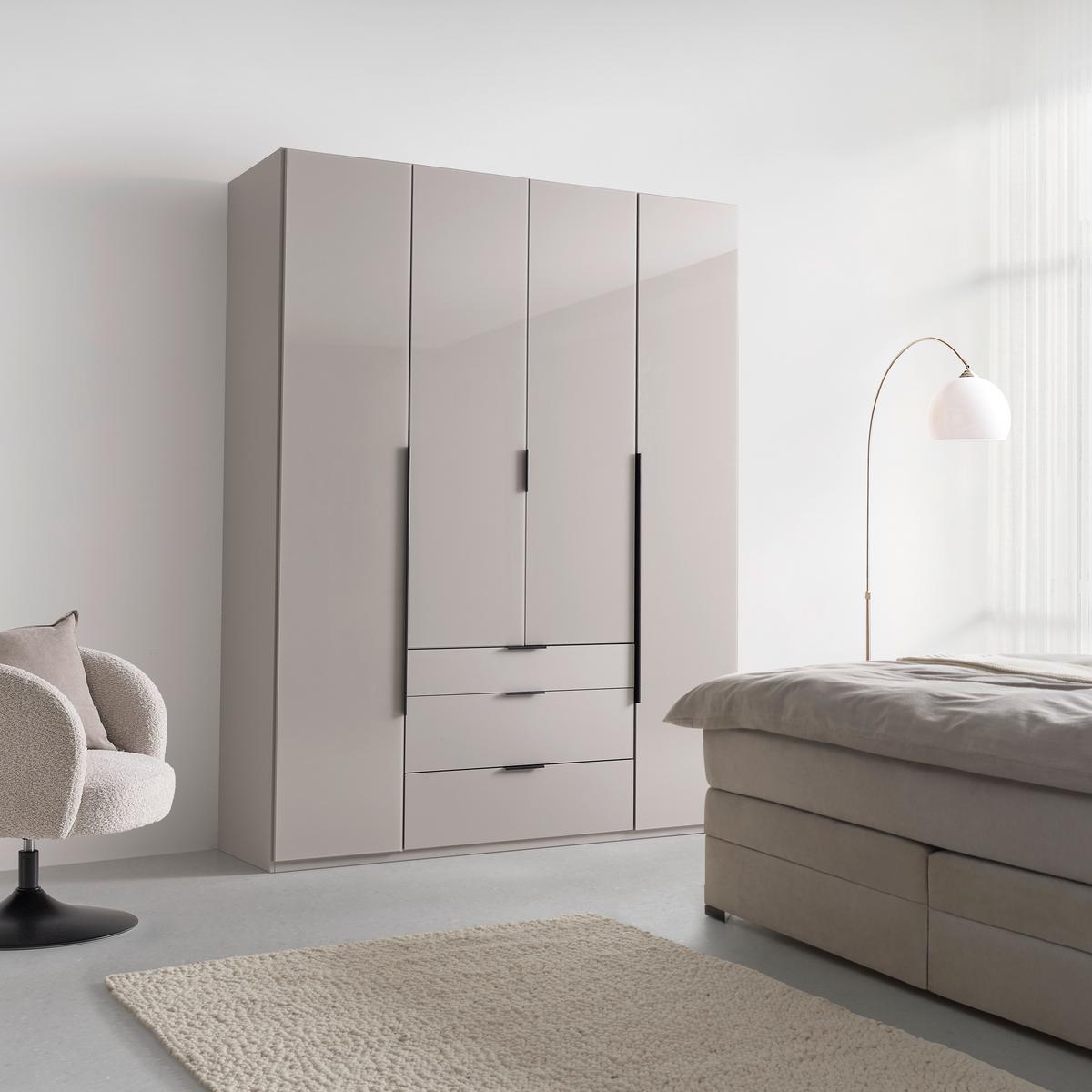 Šatníková skriňa NEW YORK - čierna/sivá, Konventionell, kov/kompozitné drevo (180/236/58cm)