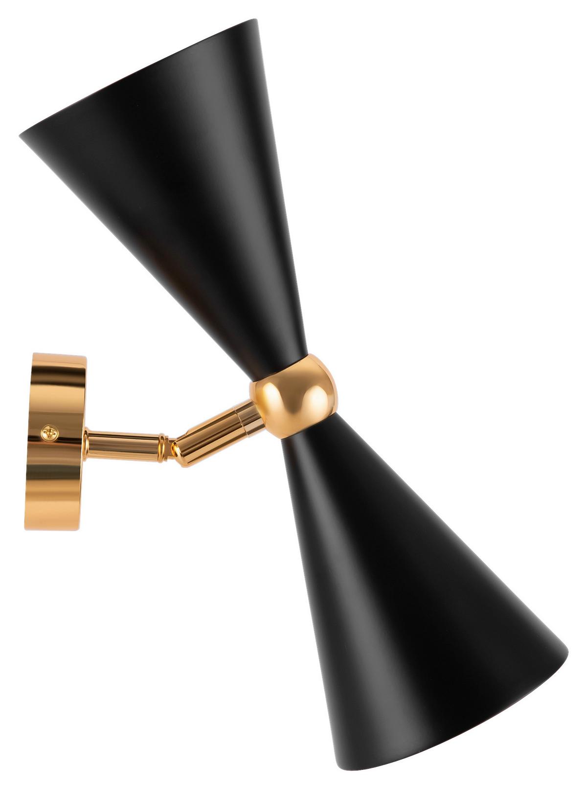 Wandleuchte Vesper - Goldfarben/Schwarz, Trend, Metall (18/32/0cm) - MAYTONI