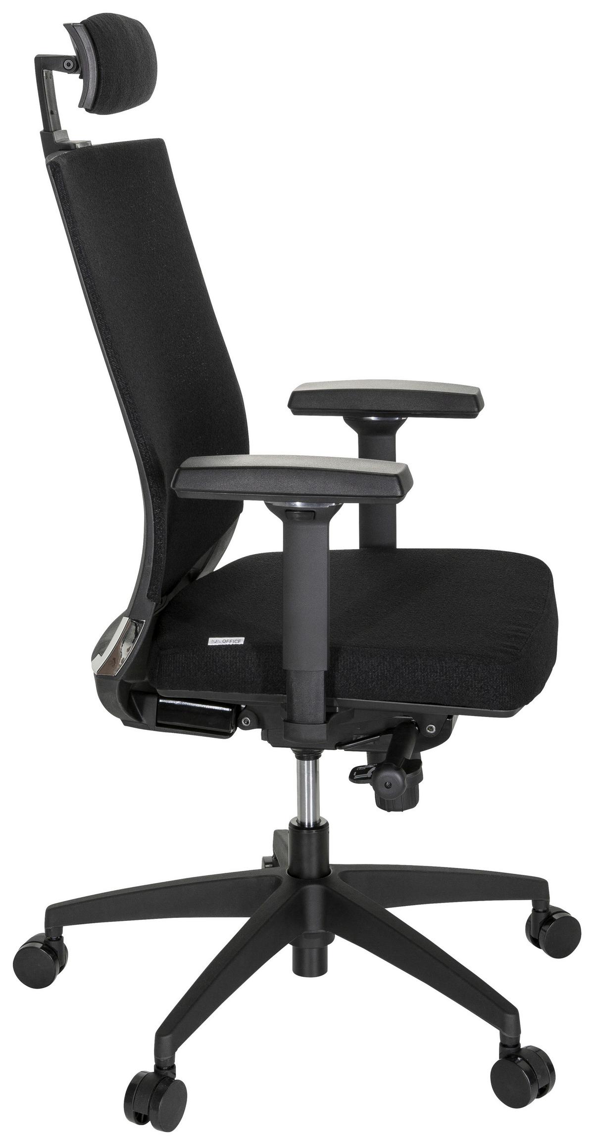 Drehstuhl Porto Max High I Schwarz - Schwarz, MODERN, Kunststoff/Textil (63/113/65cm) - MID.YOU