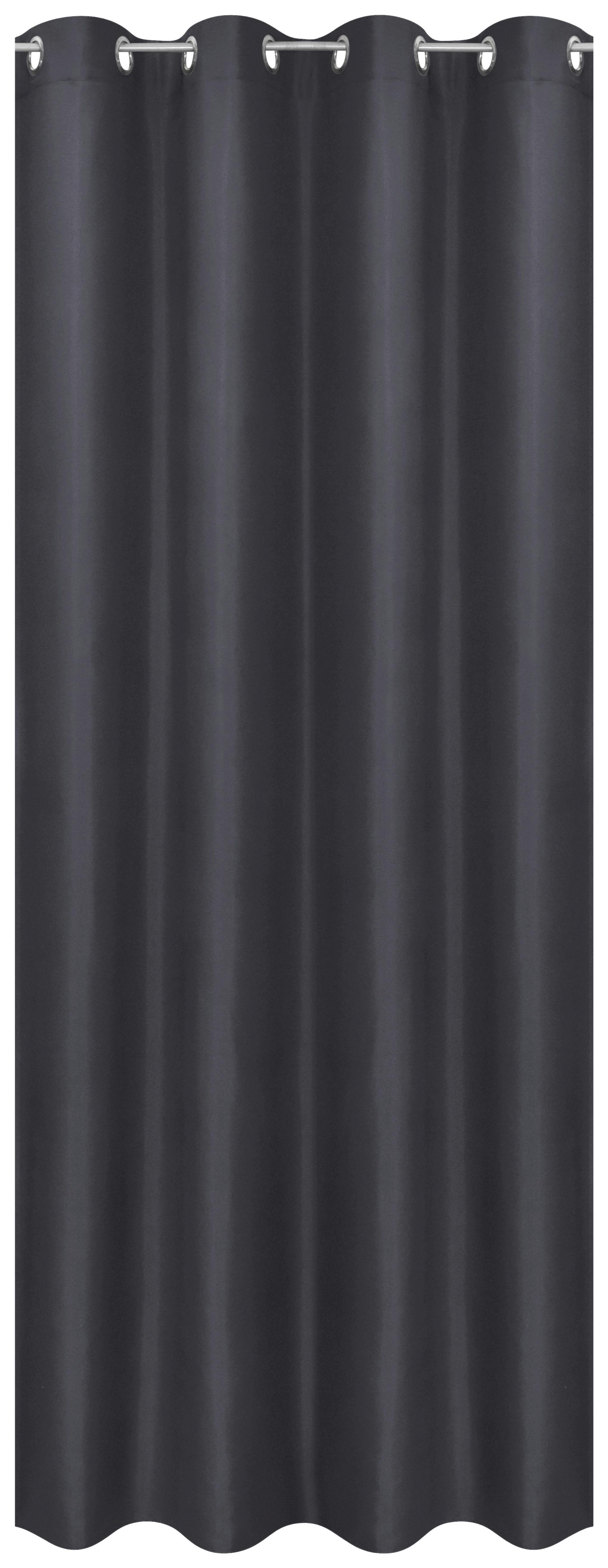 Vorhang Mit Ösen Barnaby 140x235 Cm Schwarz - Schwarz, KONVENTIONELL, Textil (140/235cm) - Ondega
