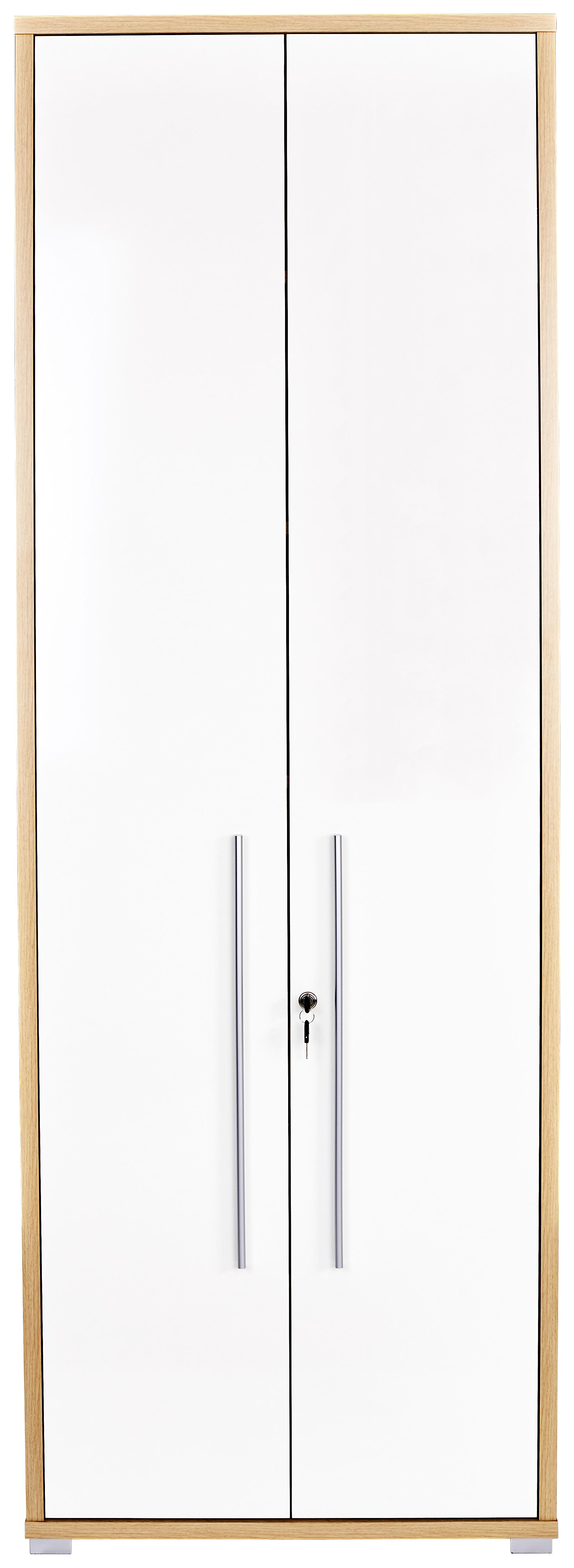 Skříňka na dokumenty PROFI - bílá/barvy dubu, Moderní, kompozitní dřevo (75/220/35cm) - Ondega