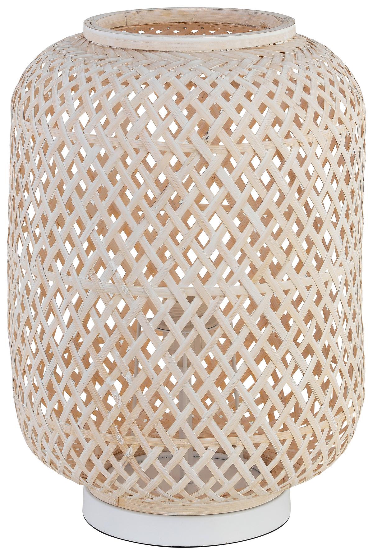 Stolná lampa ratan - biela, Modern, drevo (28/43cm) - Bessagi Home