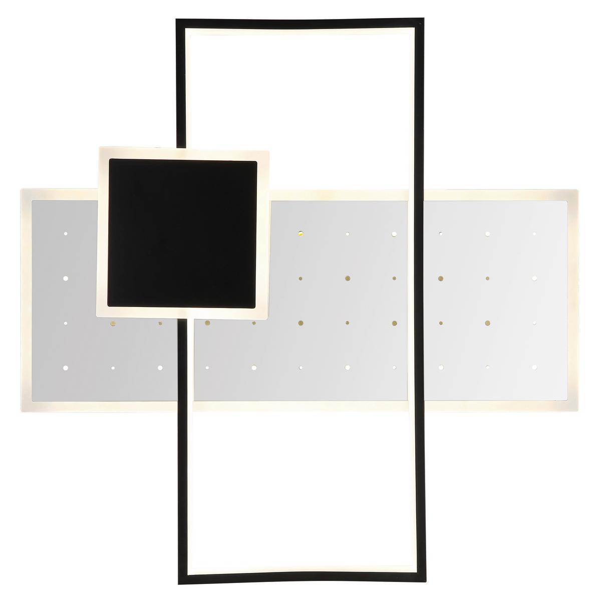 LED-Deckenleuchte 67146 - Opal/Schwarz, Design, Kunststoff/Metall (50/50/7,2cm) - Globo