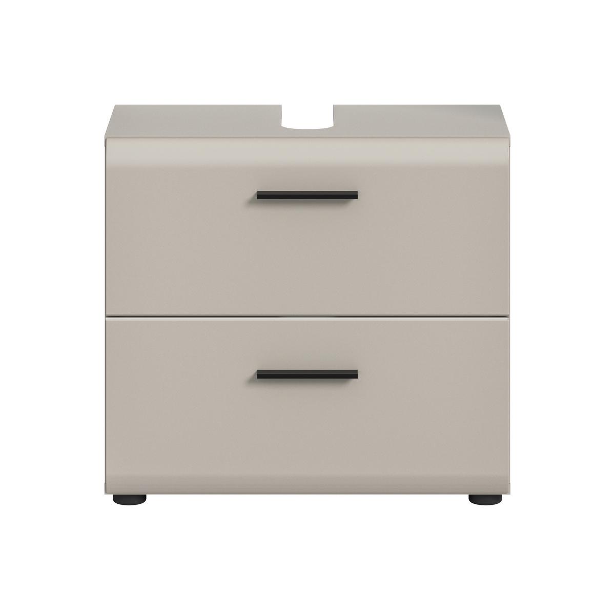 WASCHBECKENUNTERSCHRANK Ice Kaschmir B: 60cm - Kaschmir/Schwarz, Trend, Holzwerkstoff (60/55/30cm) - MID.YOU