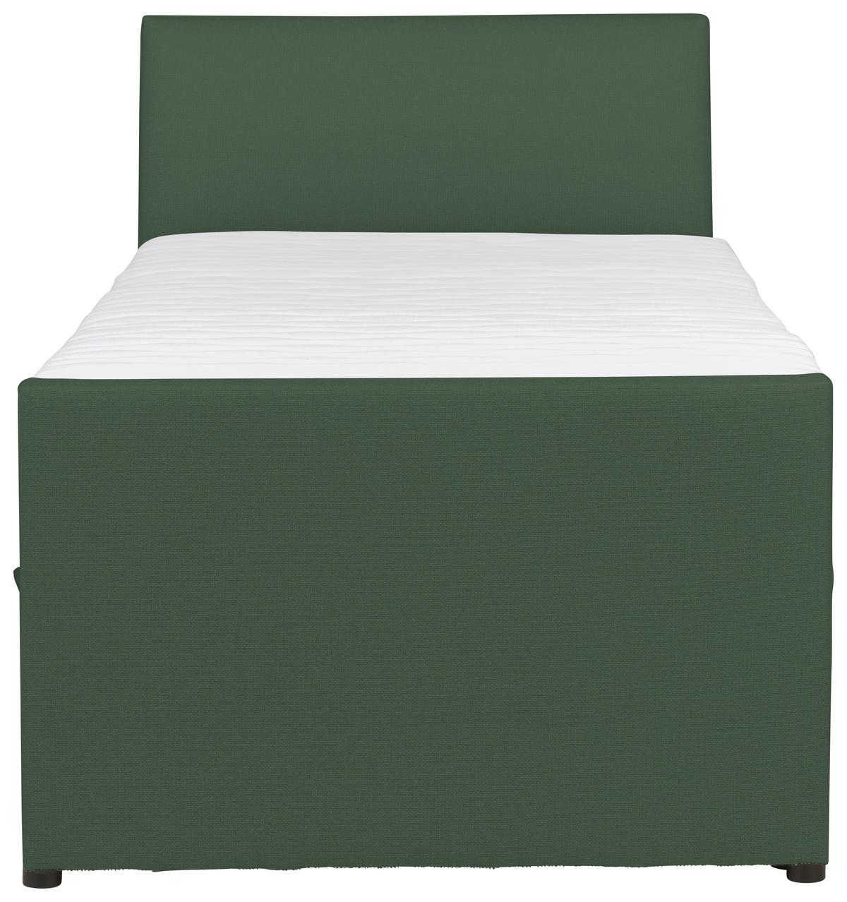 Boxspringbett Mit Bettkasten Nida 100x200 Cm Grün - Schwarz/Grün, MODERN, Holz/Textil (100/200cm) - MID.YOU