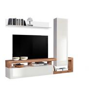 VIACDIELNA OBÝVACIA STENA DALLAS SMALL - biela/biela s vysokým leskom, Basics, kompozitné drevo (219/173/35cm)