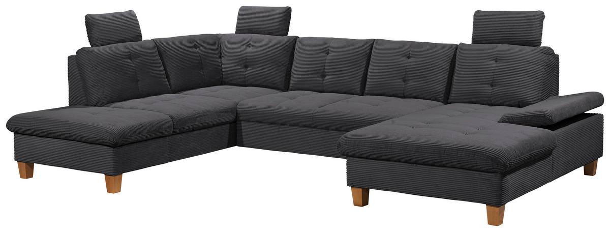 Wohnlandschaft Ascot Anthrazit U: 220x324x170 Cm - Eichefarben/Anthrazit, KONVENTIONELL, Textil (220/324/170cm) - MID.YOU