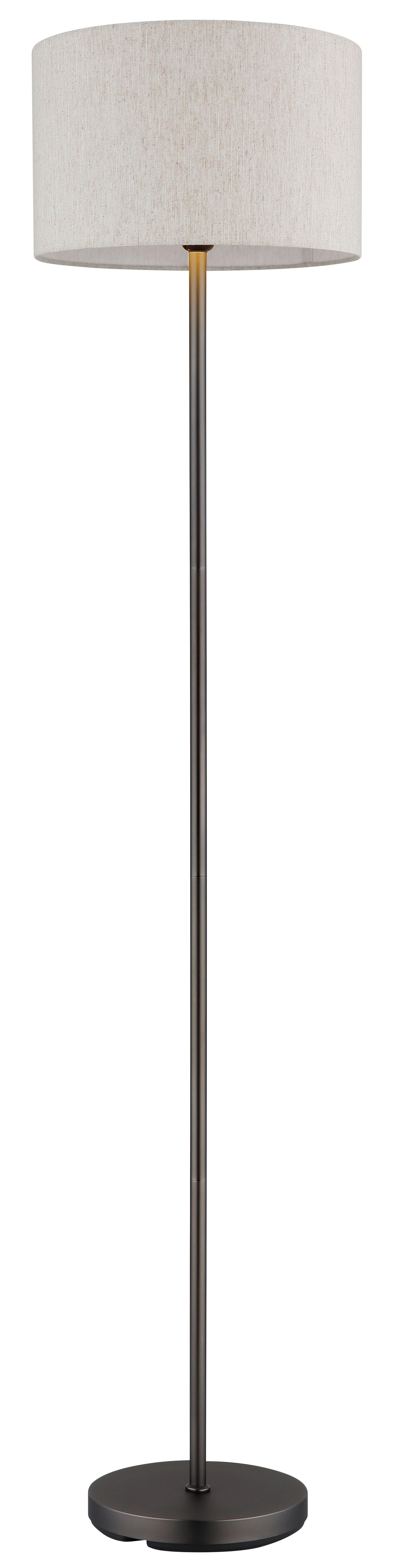 STEHLEUCHTE Exkl. 1xE27, 40W - Schwarzchrom/Creme, Design, Kunststoff/Textil (35/160cm) - Globo