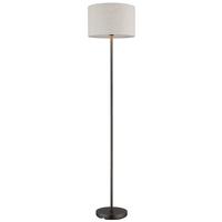 STEHLEUCHTE Exkl. 1xE27, 40W - Schwarzchrom/Creme, Design, Kunststoff/Textil (35/160cm) - Globo