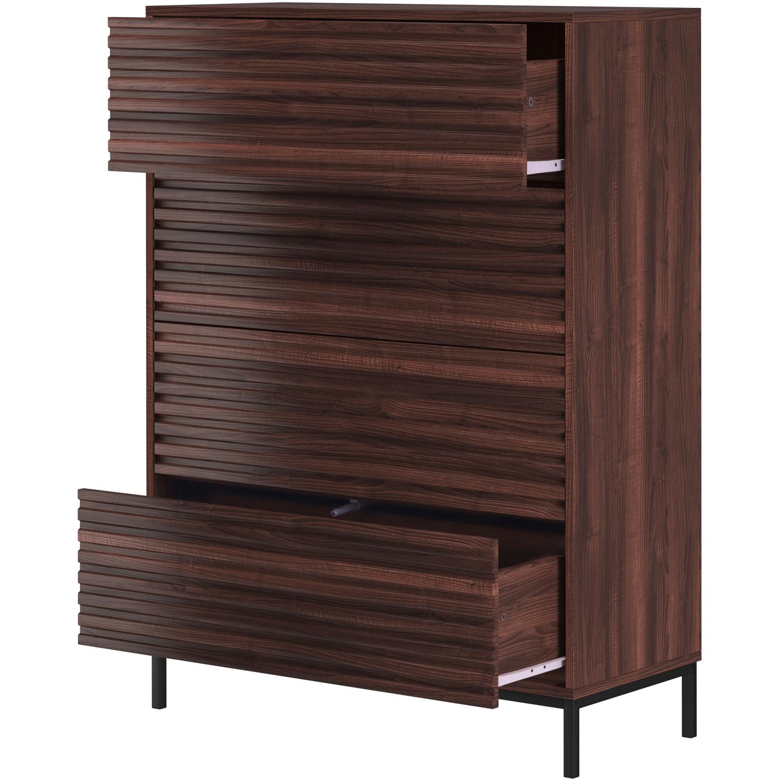 Highboard Celine Braun B: 80 Cm - Schwarz/Braun, Design, Holzwerkstoff (80/110/35cm) - MID.YOU