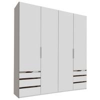 Drehtürenschrank mit Laden 200cm Level 36a, Weiß - Weiß, MODERN, Holzwerkstoff (200/216/58cm) - MID.YOU