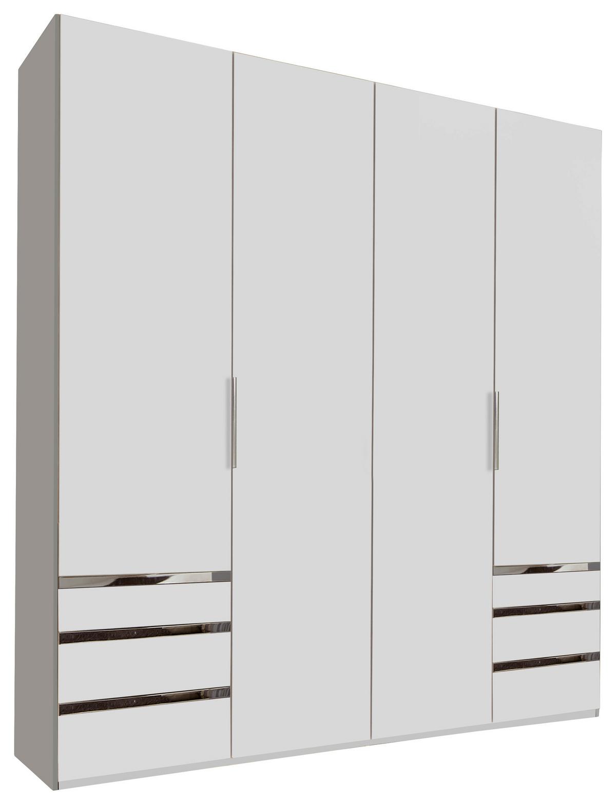 Drehtürenschrank mit Laden 200cm Level 36a, Weiß - Weiß, MODERN, Holzwerkstoff (200/216/58cm) - MID.YOU