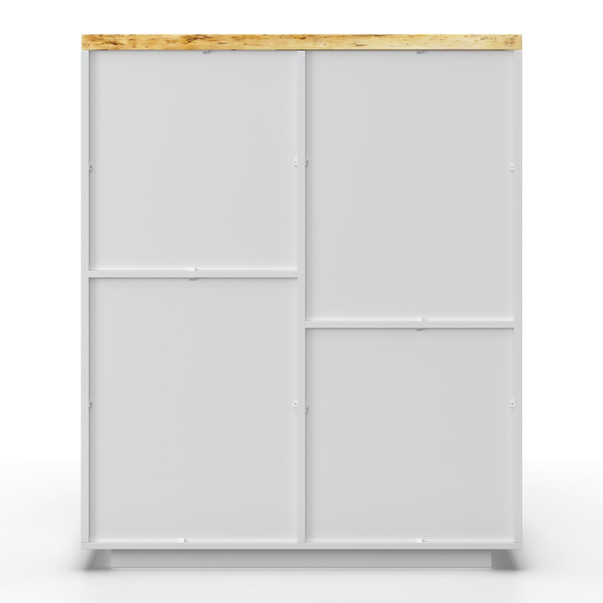 Komoda CARLOS - bílá/barvy dubu, Moderní, dřevo (100/122/42cm) - Modern Living