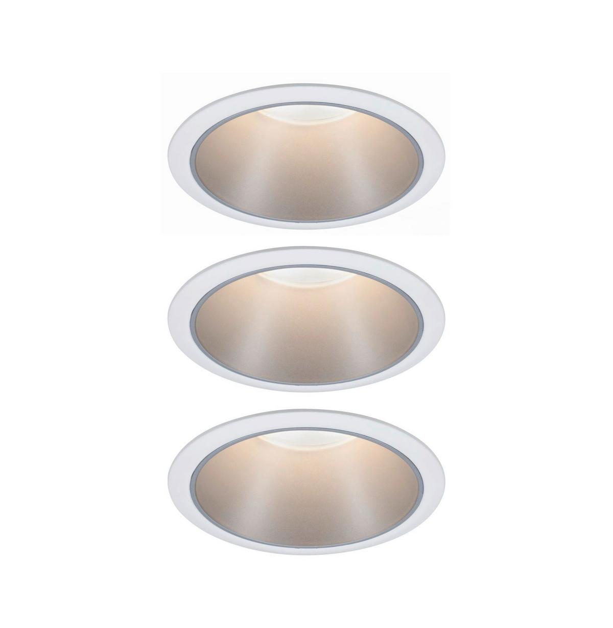 Einbauspot Ø 8,8 Cm Weiß/ Silberfarben 3-Teilig Dimmbar - Design (8,8cm) - Paulmann
