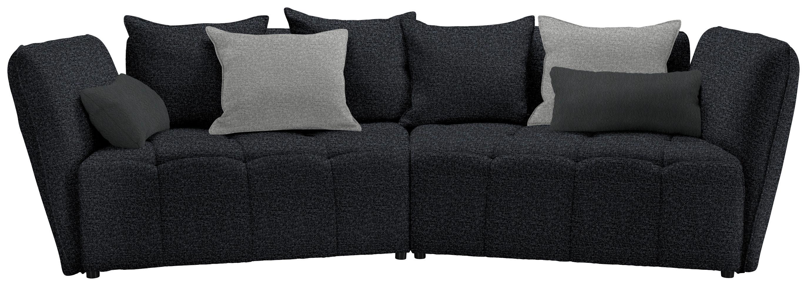 Boxspringová pohovka SOFI, tmavě šedá, světle šedá - šedá/černá, Moderní, textil (294/93/152cm) - Premium Living