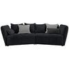 Boxspringová pohovka SOFI, tmavě šedá, světle šedá - šedá/černá, Moderní, textil (294/93/152cm) - Premium Living