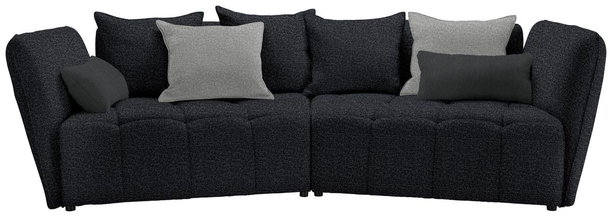 Boxspringová pohovka SOFI, tmavě šedá, světle šedá - šedá/černá, Moderní, textil (294/93/152cm) - Premium Living
