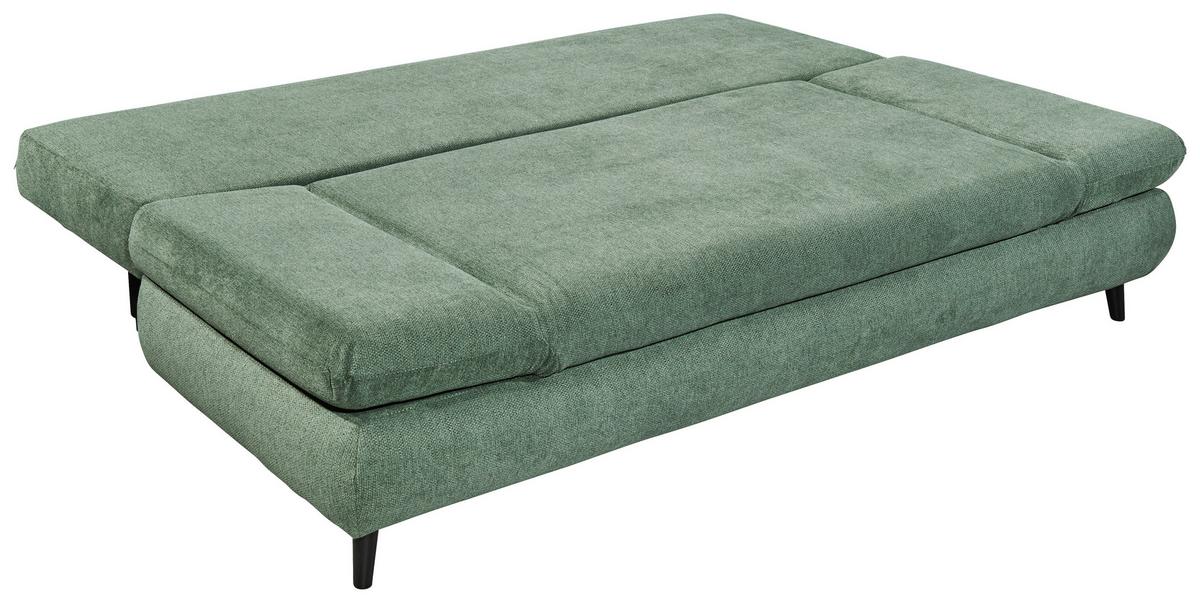 Schlafsofa Sunny 3dl Grün B: 212 Cm - Schwarz/Grün, KONVENTIONELL, Holzwerkstoff/Textil (212/88/101cm) - MID.YOU