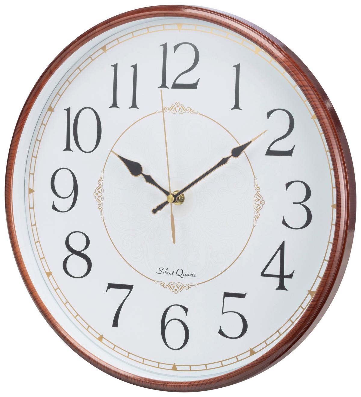 Wanduhr Anis - Rotbraun/Weiß, KONVENTIONELL, Glas/Papier (35/5cm) - Luca Bessoni