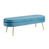 Hocker Blau B: 142 Cm - Blau/Goldfarben, MODERN, Textil (142/41/45cm) - Livetastic