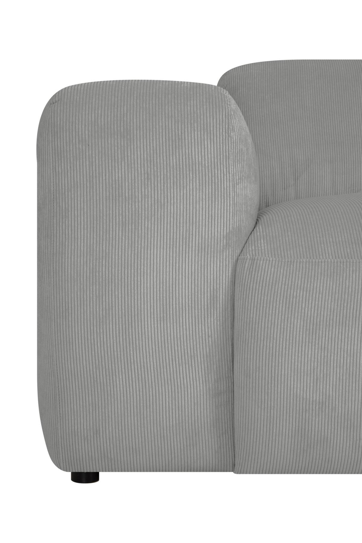 3-sitzer-sofa Hannah Hellgrau B: 247 Cm - Hellgrau/Schwarz, Design, Textil (247/75/104cm) - MID.YOU