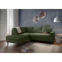 Eckschlafsofa Passione Dunkelgrün S: 200x242 Cm - Dunkelgrün/Schwarz, MODERN, Textil (200/242cm) - Livetastic