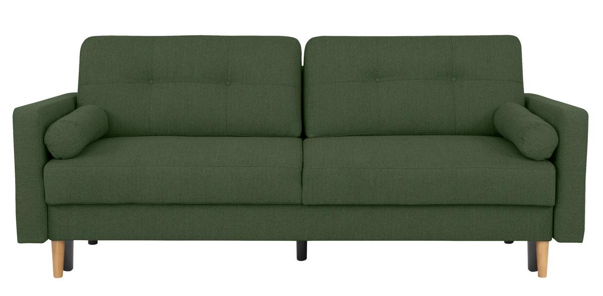 Schlafsofa Noret, Grün B: 222 Cm - Buchefarben/Grün, Design, Textil (222/93/99cm) - MID.YOU