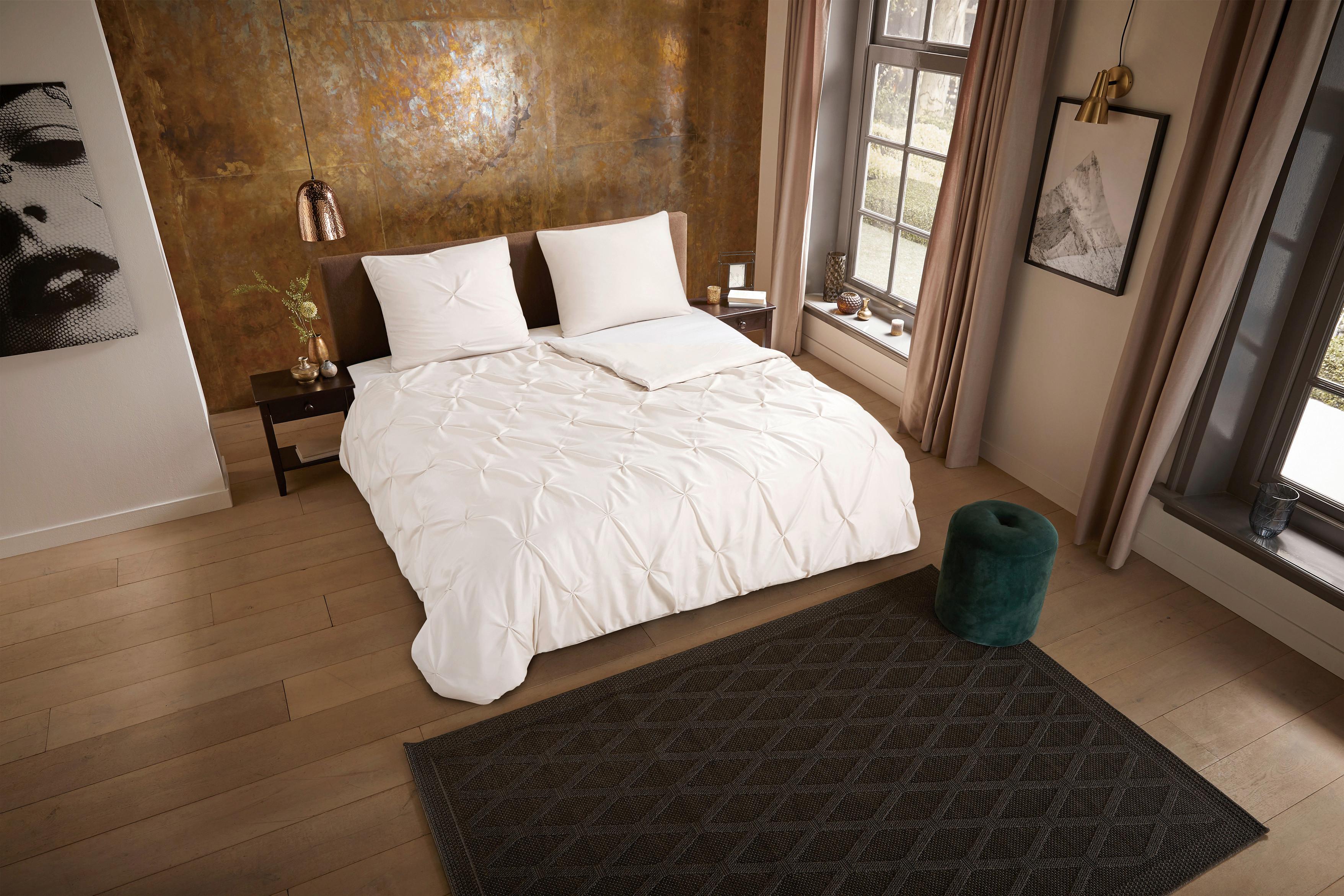 Bettwäsche Elegance Beige Ecru 155x220 cm - Sandfarben, Basics, Textil (155/220cm)
