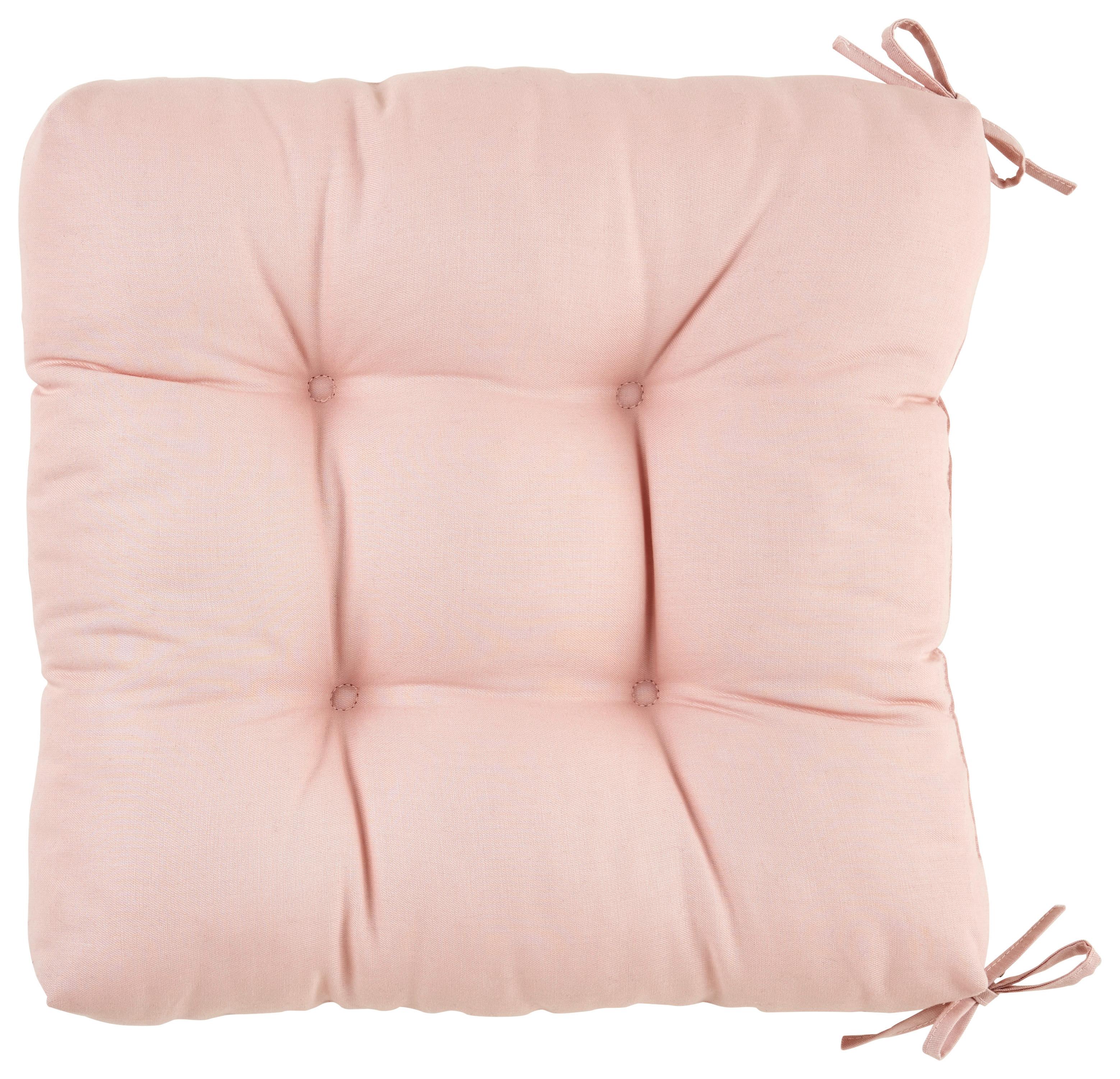 Sedací Polštář Elli, 40x40cm - růžová, textil (40/40/7cm) - Modern Living