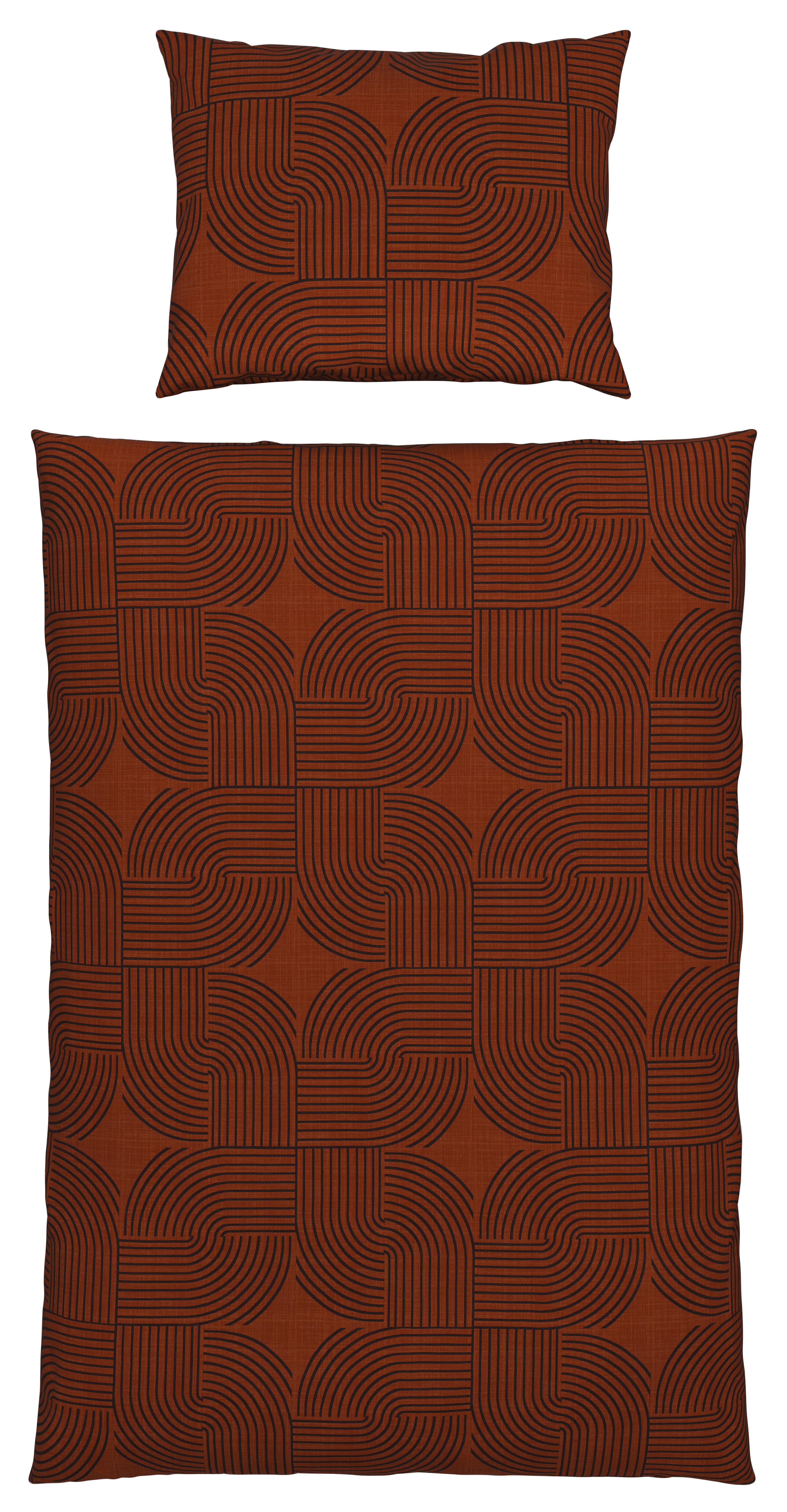 Reneforcé-Bettwäsche 140x200 cm Adriane Rostfarben - Rostfarben, MODERN, Textil (140/200cm) - Luca Bessoni