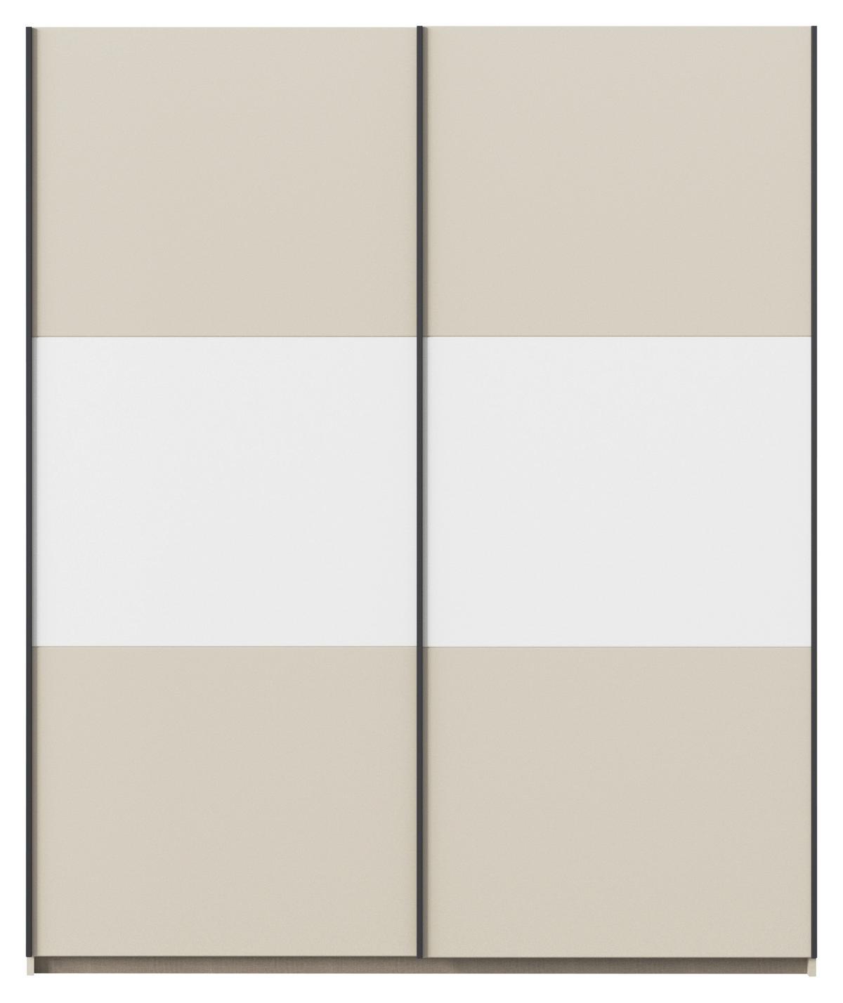 Schwebetürenschrank Neo Weiß Champagner B: 175 cm - Champagner/Alufarben, MODERN, Holzwerkstoff (175/210/59cm) - Rauch Möbel