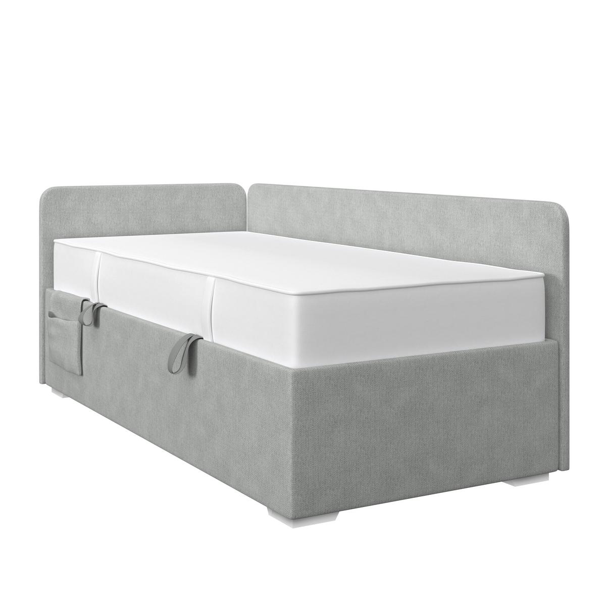 Kárpitozott Ágy Remi 90/200cm - ezüstszínű/sötétszürke, Modern, textil/fa (90/200cm)
